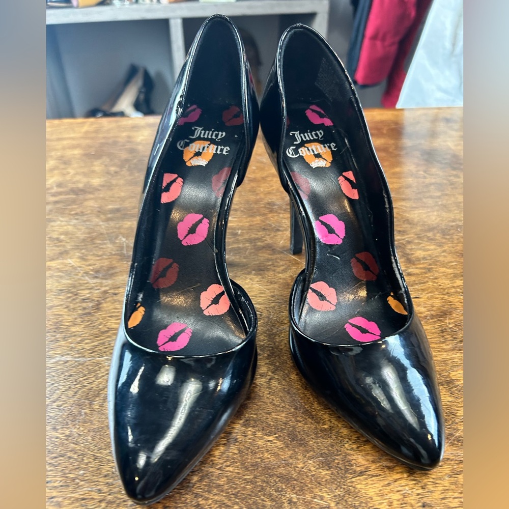 Juicy Couture Black Patent Stiletto Heels